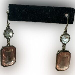 Elegant Gold and Pink Dangle Earrings